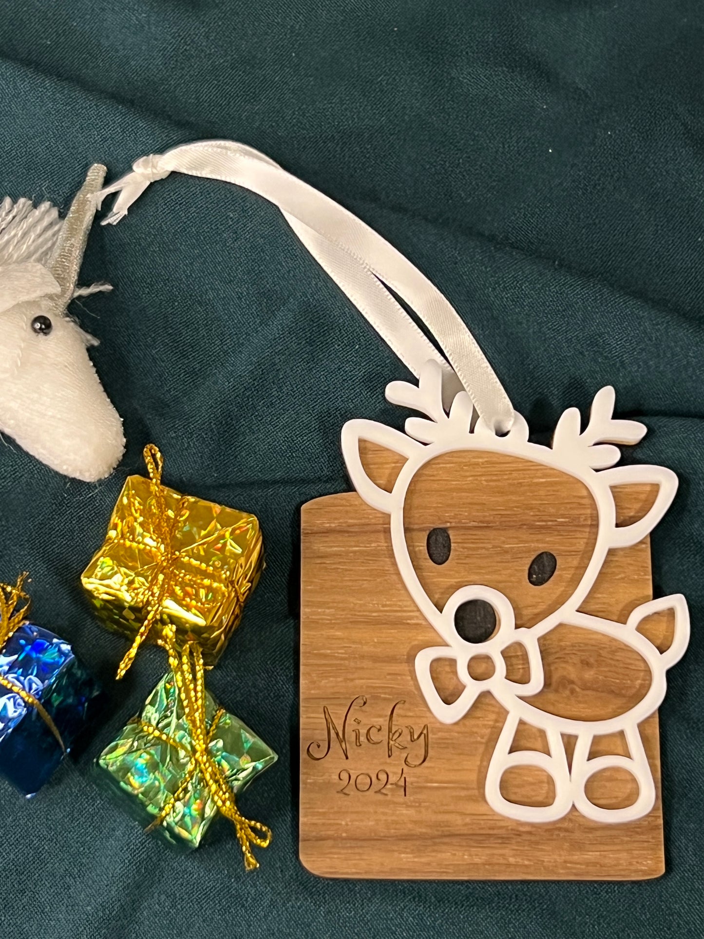 Personalized Reindeer Christmas Ornament
