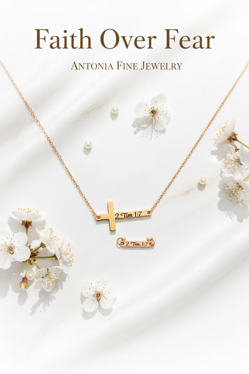 Personalized Horizontal Cross Pendant Necklace