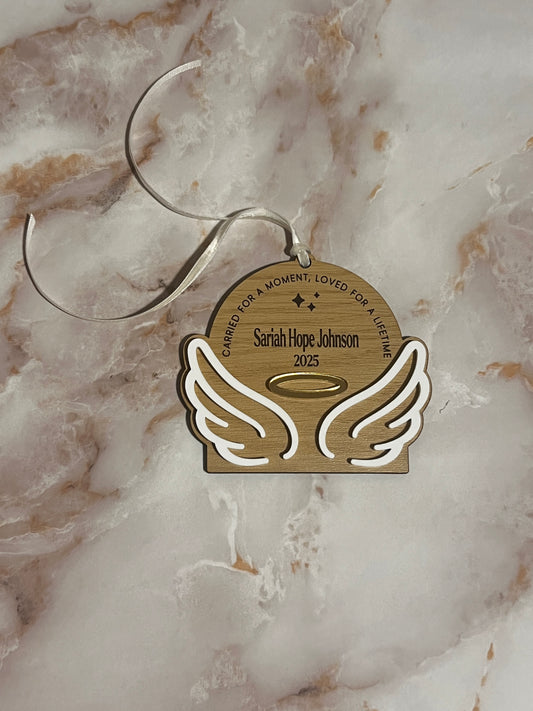 Personalized Angel Wings Memorial Ornament