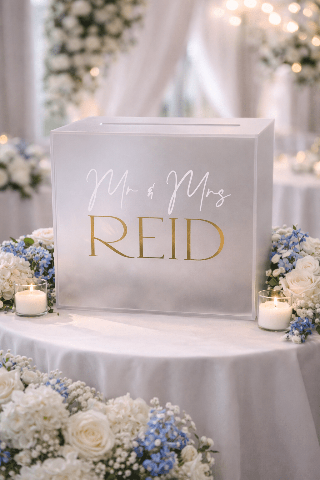 Frosted Acrylic Wedding Card Box - AAA Soirées
