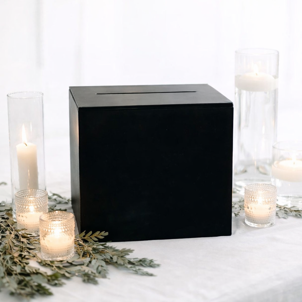 Black rectangular card box 