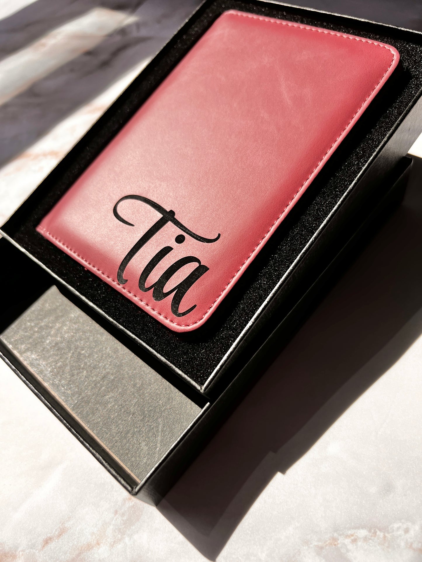 custom leather passport holder 